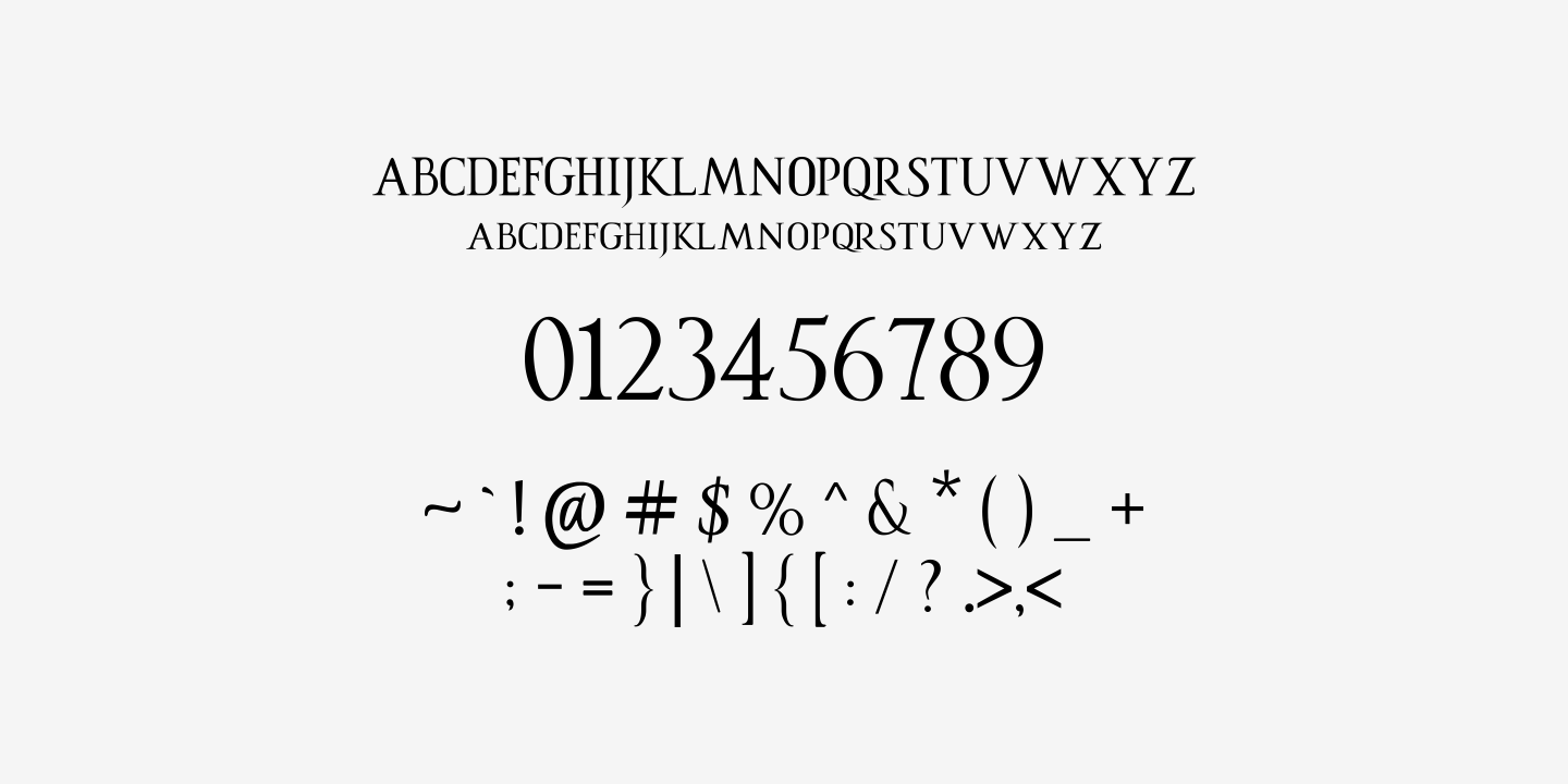 Beispiel einer Romanus Regular-Schriftart